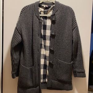 Madewell Flannel Lined Cardigan